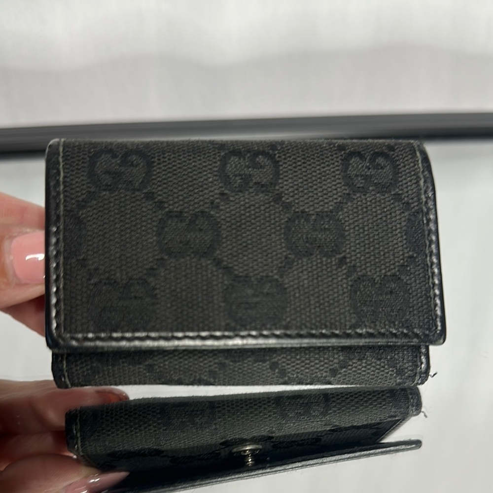 Gucci Black Key and Card Holder with Monogram Design